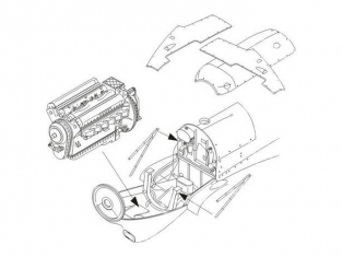 CMK kit amelioration 4283 SET MOTEUR pour SPITFIRE Mk.Vb Trop tamiya 1/48