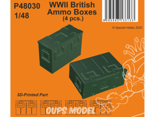 Special Hobby 3D Print P48030 Boîtes de munitions britanniques de la Seconde Guerre mondiale 1/48