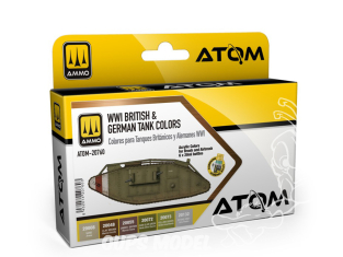 MIG peinture Atom 20760 Set couleurs chars Britanniques & Allemands WWI 6 x 20ml