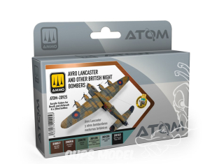 MIG peinture Atom 20925 Set avions Avro Lancaster et autres bombardiers nocturnes Britanniques 6 x 20ml