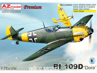 AZ Model Kit avion AZ7897 Messerschmitt Bf 109D Dora Hartmann 1/72