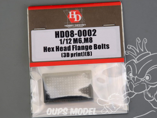 Hobby Design accessoire HD08-0002 M6 - M8 Boulons à tête hexagonale (B) impression 3D 1/12 Hobby Design accessoire HD08-0002 M6 - M8 Boulons à tête hexagonale (B) impression 3D 1/12