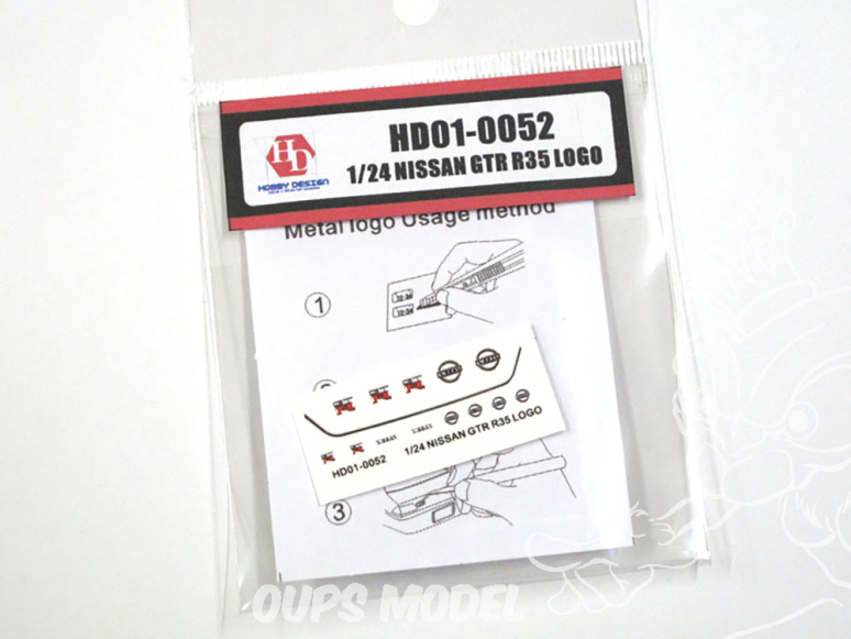 Hobby Design accessoire voiture HD01-0052 Logos métal Nissan GT-R R35 1/24