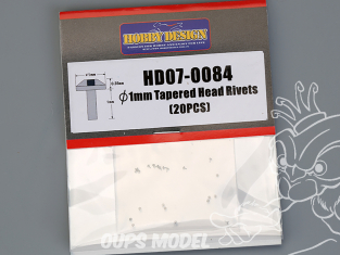 Hobby Design amélioration HD07-0084 Rivets à tête conique 1mm x20 1/24
