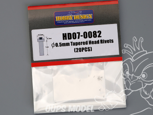 Hobby Design amélioration HD07-0082 Rivets à tête conique 0,5mm x20 1/24