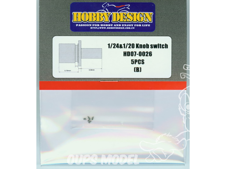 Hobby Design amélioration HD07-0026 Interrupteur à bouton B x5 1/24 - 1/20
