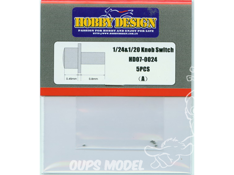 Hobby Design amélioration HD07-0024 Interrupteur à bouton A x5 1/24 - 1/20