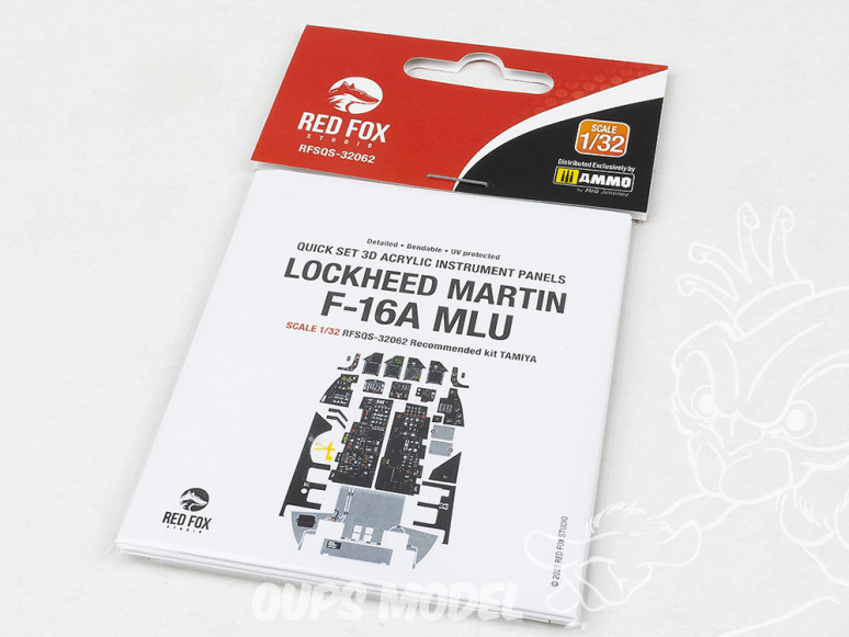Red Fox Studio Tableaux de bord 3D avion RFQS-32062 F-16A MLU Tamiya 1/32
