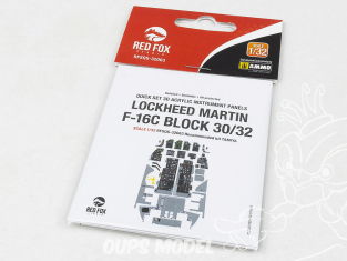 Red Fox Studio Tableaux de bord 3D avion RFQS-32063 Lockheed F-16C Block 30/32 Tamiya 1/32