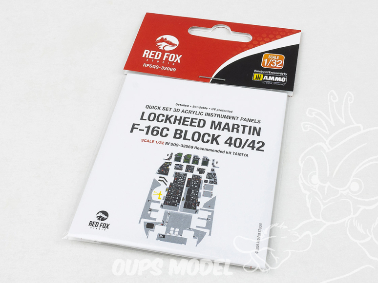 Red Fox Studio Tableaux de bord 3D avion RFQS-32069 Lockheed F-16C Block 40/42 Tamiya 1/32