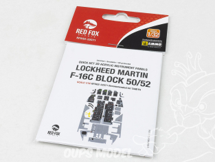 Red Fox Studio Tableaux de bord 3D avion RFQS-32071 Lockheed F-16C Block 50/52 Tamiya 1/32