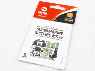 Red Fox Studio Tableaux de bord 3D avion RFQS-32153 Supermarine Spitfire Mk.Ia Hobby 2000 1/32