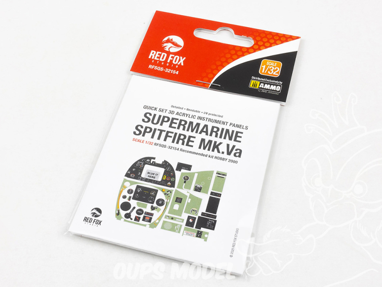 Red Fox Studio Tableaux de bord 3D avion RFQS-32154 Supermarine Spitfire Mk.Va Hobby 2000 1/32