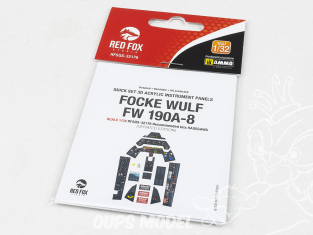 Red Fox Studio Tableaux de bord 3D avion RFQS-32176 Focke Wulf Fw 190A-8 Hasegawa 1/32