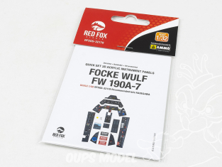 Red Fox Studio Tableaux de bord 3D avion RFQS-32178 Focke Wulf Fw 190A-7 Hasegawa 1/32