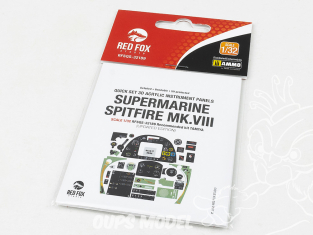 Red Fox Studio Tableaux de bord 3D avion RFQS-32189 Supermarine Spitfire Mk.VIII Tamiya 1/32