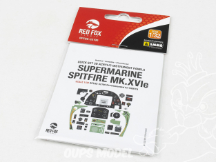 Red Fox Studio Tableaux de bord 3D avion RFQS-32190 Supermarine Spitfire Mk.XVIe Tamiya 1/32
