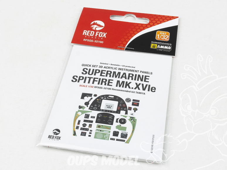 Red Fox Studio Tableaux de bord 3D avion RFQS-32190 Supermarine Spitfire Mk.XVIe Tamiya 1/32