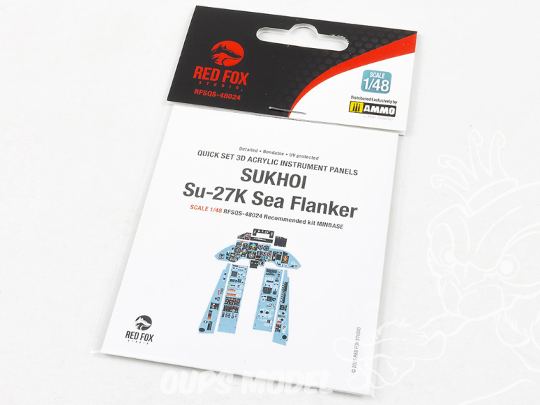 Red Fox Studio Tableaux de bord 3D avion RFQS-48024 Sukhoi Su-27K Sea Flanker Minibase 1/48