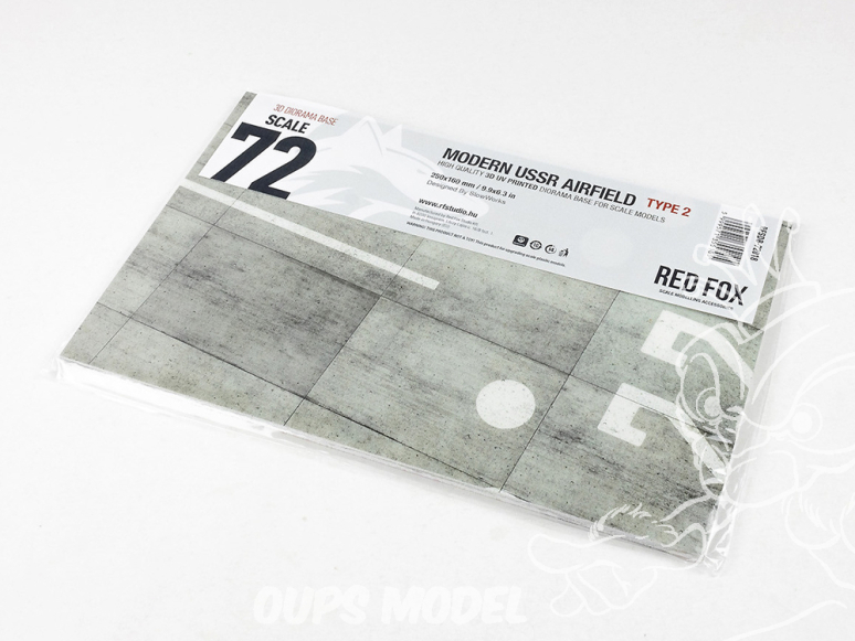 Red Fox Studio base 3D RFSDB-72018 Base rectangulaire aérodrome Soviétique URSS moderne Type 2 250x160mm 1/72