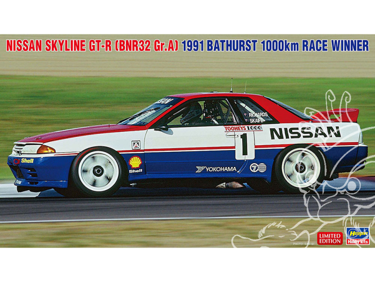 HASEGAWA maquette voiture 20764 Nissan Skyline GT-R BNR32 Gr.A Vainqueur des 1000 km de Bathurst 1991 1/24