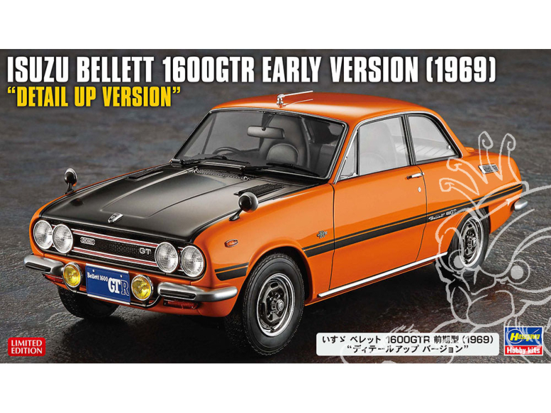 HASEGAWA maquette voiture 52449 Isuzu Bellett 1600GTR, premier modèle 1969 Version détaillée 1/24