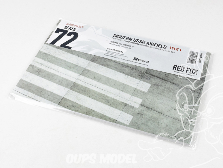Red Fox Studio base 3D RFSDB-72017 Base rectangulaire aérodrome Soviétique URSS moderne Type 1 250x160mm 1/72