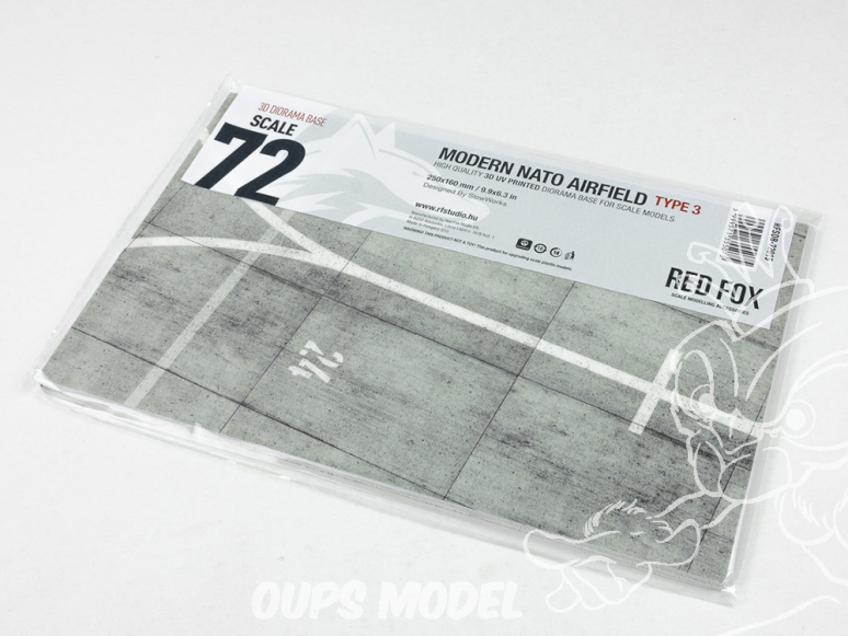 Red Fox Studio base 3D RFSDB-72015 Base rectangulaire aérodrome moderne OTAN Type 3 250x160mm 1/72