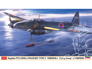 HASEGAWA maquette avion 02494 Bombardier Kugisho P1Y1 Ginga Type 11 Groupe Yokosuka avec torpilles 1/72