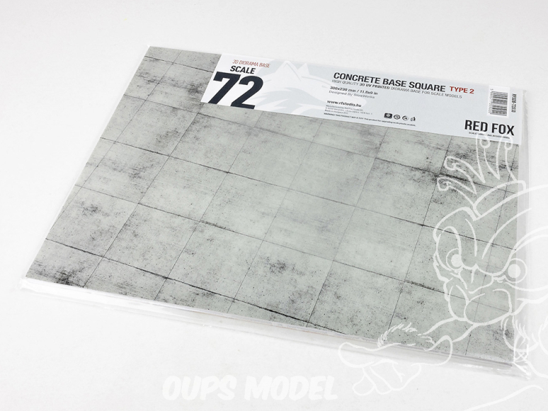 Red Fox Studio base 3D RFSDB-72010 Base rectangulaire béton carrés Type 2 300x230mm 1/72