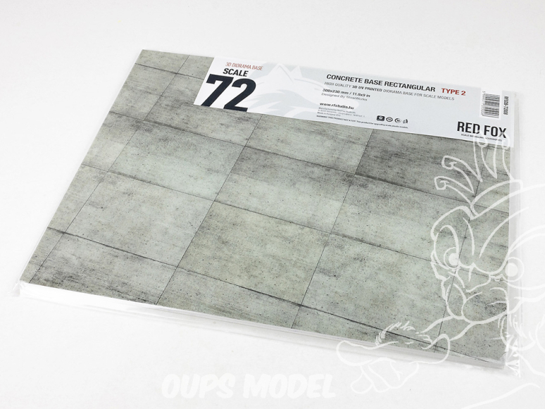 Red Fox Studio base 3D RFSDB-72008 Base rectangulaire béton recangulaires Type 2 300x230mm 1/72