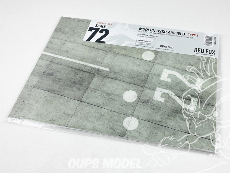 Red Fox Studio base 3D RFSDB-72006 Base rectangulaire aérodrome Soviétique URSS moderne Type 2 300x230mm 1/72