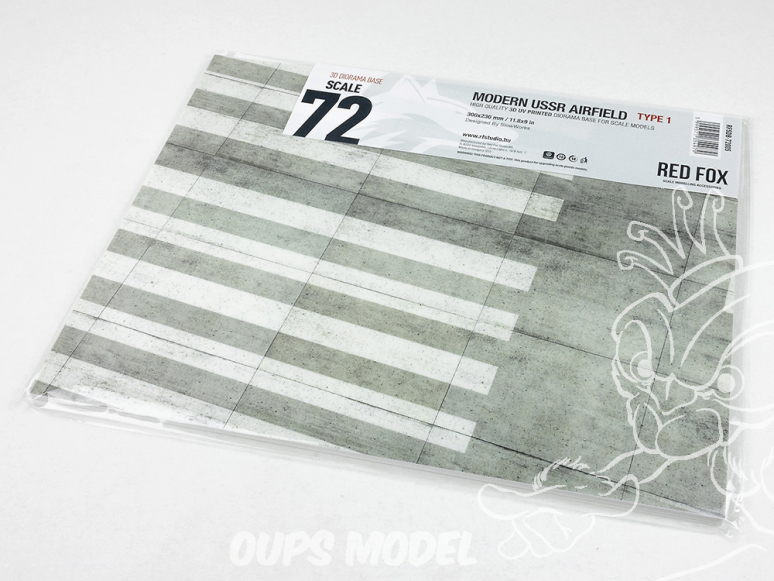 Red Fox Studio base 3D RFSDB-72005 Base rectangulaire aérodrome Soviétique URSS moderne Type 1 300x230mm 1/72