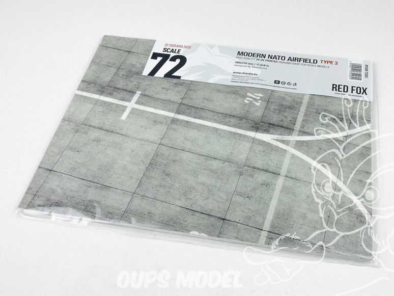 Red Fox Studio base 3D RFSDB-72003 Base rectangulaire aérodrome OTAN moderne Type 3 300x230mm 1/72