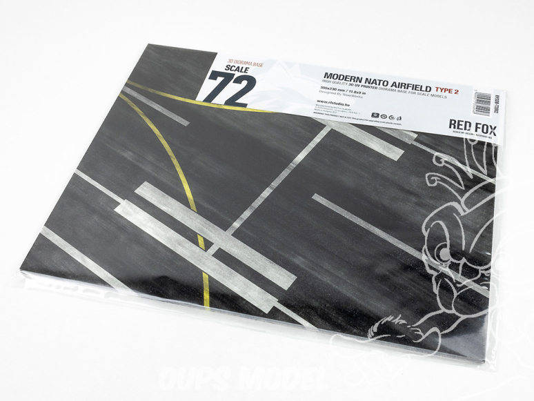 Red Fox Studio base 3D RFSDB-72002 Base rectangulaire aérodrome OTAN moderne Type 2 300x230mm 1/72