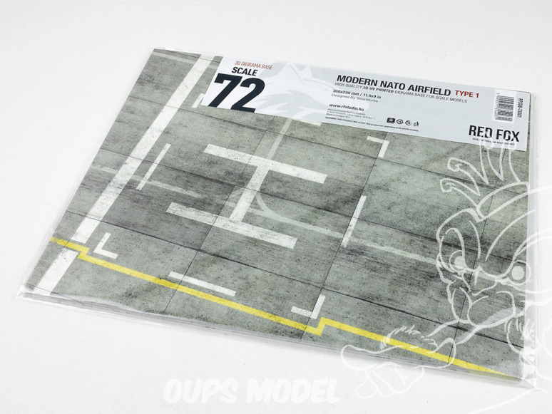 Red Fox Studio base 3D RFSDB-72001 Base rectangulaire aérodrome OTAN moderne Type 1 300x230mm 1/72