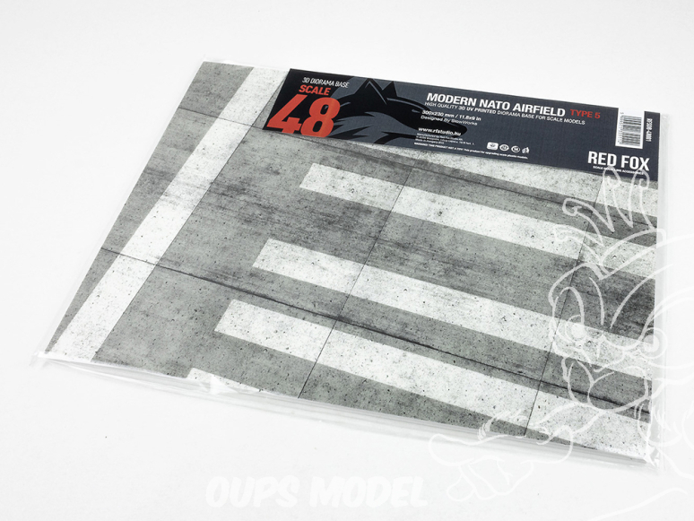 Red Fox Studio base 3D RFSDB-48001 Base rectangulaire aérodrome OTAN moderne Type 5 300x230mm 1/48