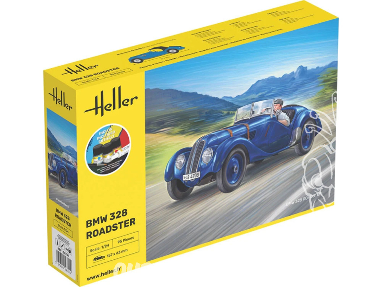 Heller maquette voiture 56701 STARTER KIT BMW 328 Roadster inclus peintures principale colle et pinceau 1/24