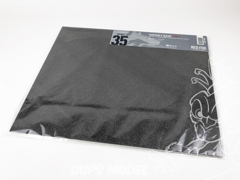 Red Fox Studio base 3D RFSDB-35003 Base rectangulaire asphalte Type 5 380x320mm 1/35