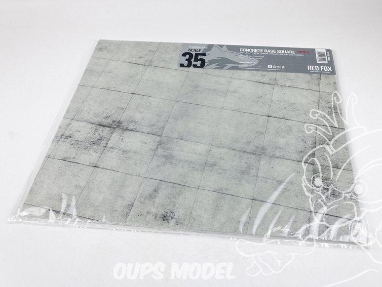 Red Fox Studio base 3D RFSDB-35002 Base rectangulaire béton carrés Type 5 380x320mm 1/35