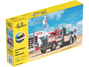 Heller maquette camion 56794 STARTER KIT Peterbilt 359 Wrecker inclus peintures principale colle et pinceau 1/43