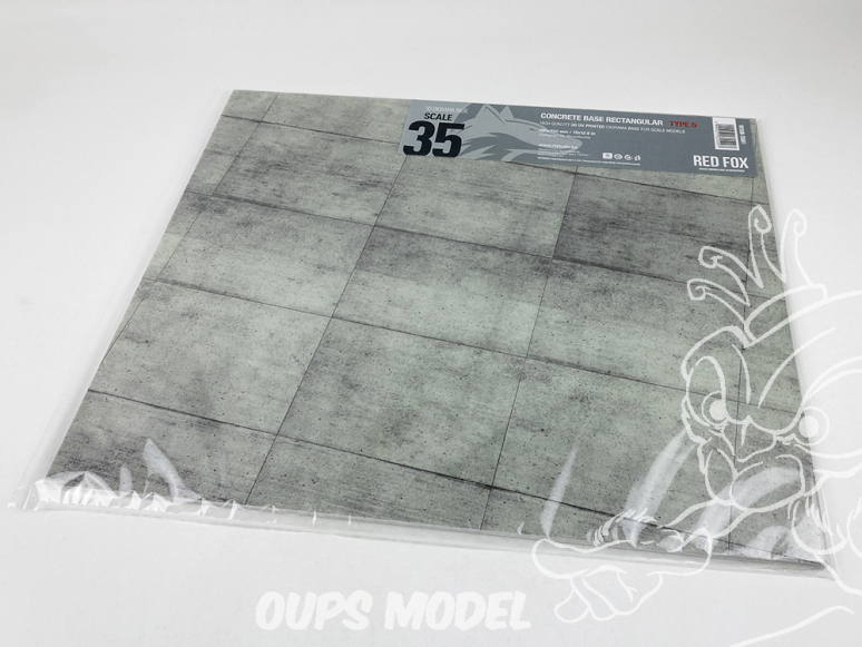 Red Fox Studio base 3D RFSDB-35001 Base rectangulaire béton rectangles Type 5 380x320mm 1/35