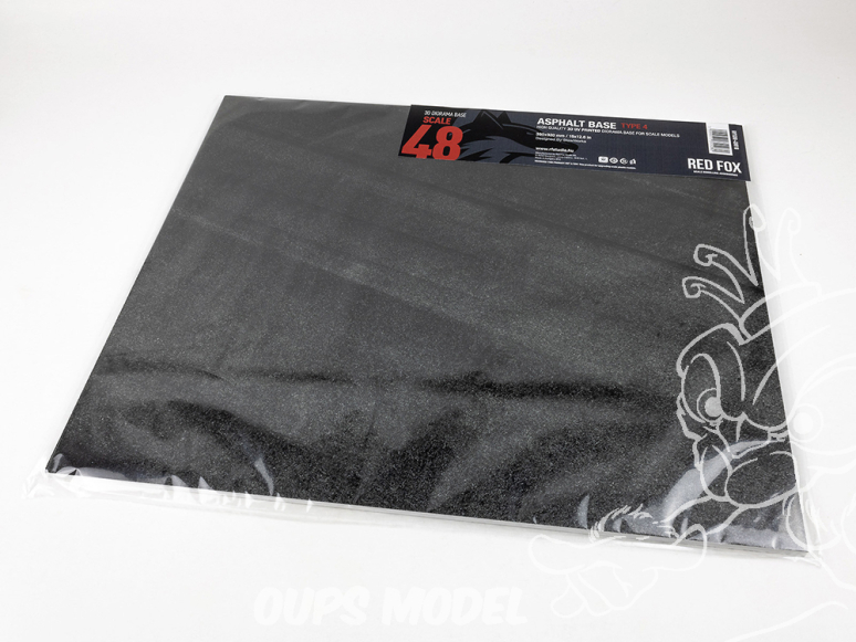 Red Fox Studio base 3D RFSDB-48018 Base rectangulaire asphalte Type 4 380x320mm 1/48