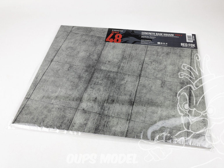 Red Fox Studio base 3D RFSDB-48016 Base rectangulaire béton carrés Type 4 380x320mm 1/48