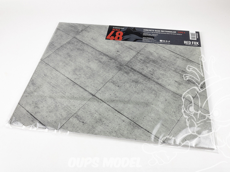 Red Fox Studio base 3D RFSDB-48014 Base rectangulaire béton rectangles Type 4 380x320mm 1/48