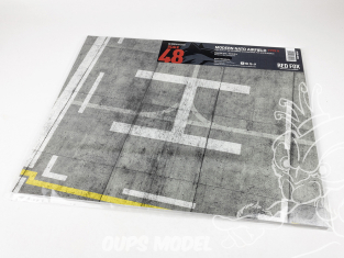 Red Fox Studio base 3D RFSDB-48010 Base rectangulaire aérodrome OTAN moderne Type 8 380x320mm 1/48
