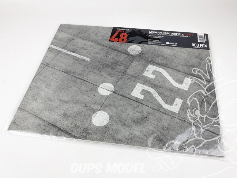 Red Fox Studio base 3D RFSDB-48006 Base rectangulaire aérodrome OTAN moderne Type 7 380x320mm 1/48