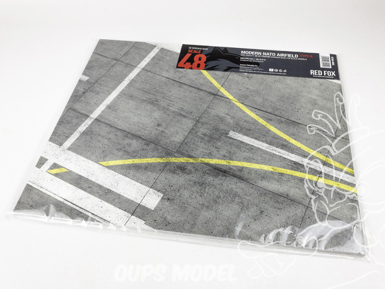 Red Fox Studio base 3D RFSDB-48005 Base rectangulaire aérodrome OTAN moderne Type 6 380x320mm 1/48