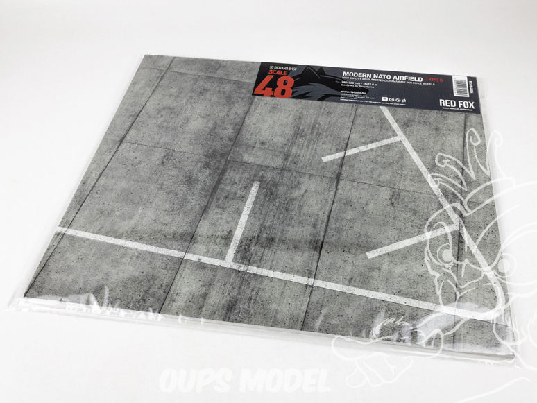 Red Fox Studio base 3D RFSDB-48004 Base rectangulaire aérodrome OTAN moderne Type 5 380x320mm 1/48