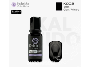 Kaleido Colorworks peinture acrylique K002 Noir brillant - Black gloss 20ml